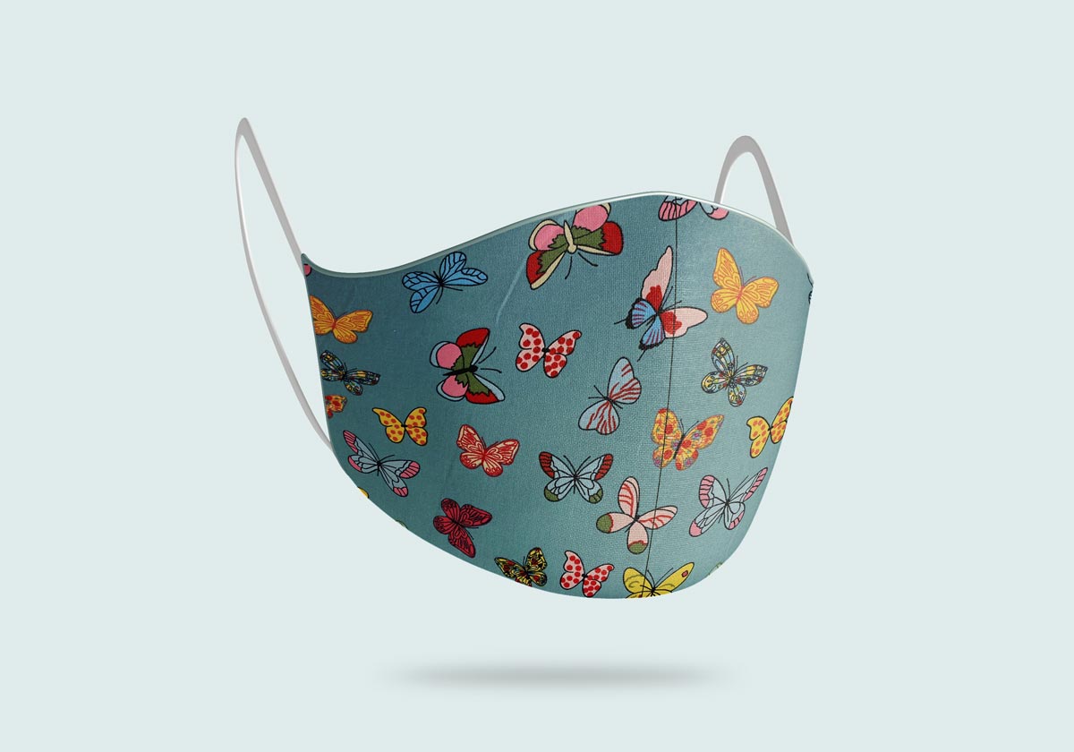 Face masks made in Ireland, Irish designer, reusable, cotton, reversible, washable, breathable, stylist fabric, personalised face covering, corporate masks.